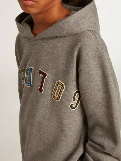 Store Golden Goose Moletom infantil masculino com capuz de algodão cinza Coleção Journey