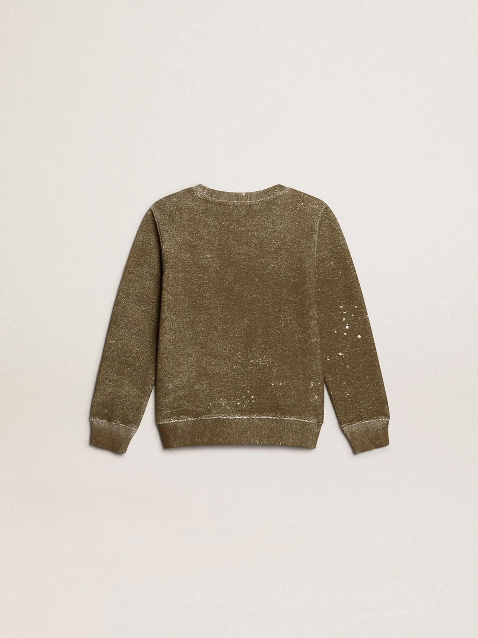 Best Golden Goose Moletom infantil masculino de algodão cor de faia efeito vintage Coleção Journey