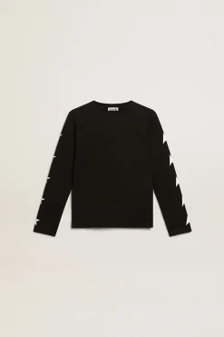 Cheap Golden Goose Moletom infantil masculino preto com estrelas brancas em contraste Cor: preto