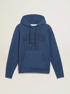 Discount Golden Goose Moletom masculino azul-marinho com inscrição Cor: azul-marinho