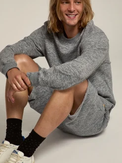 Cheap Golden Goose Moletom masculino de algodão cinza mescla com estrela dourada na frente Cor: cinza mescla