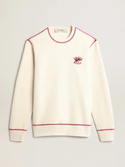 New Golden Goose Moletom Masculino na cor branco heritage com logo CNY Cor: branco heritage