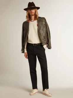 New Golden Goose Moletom Masculino na cor branco heritage com logo CNY Cor: branco heritage
