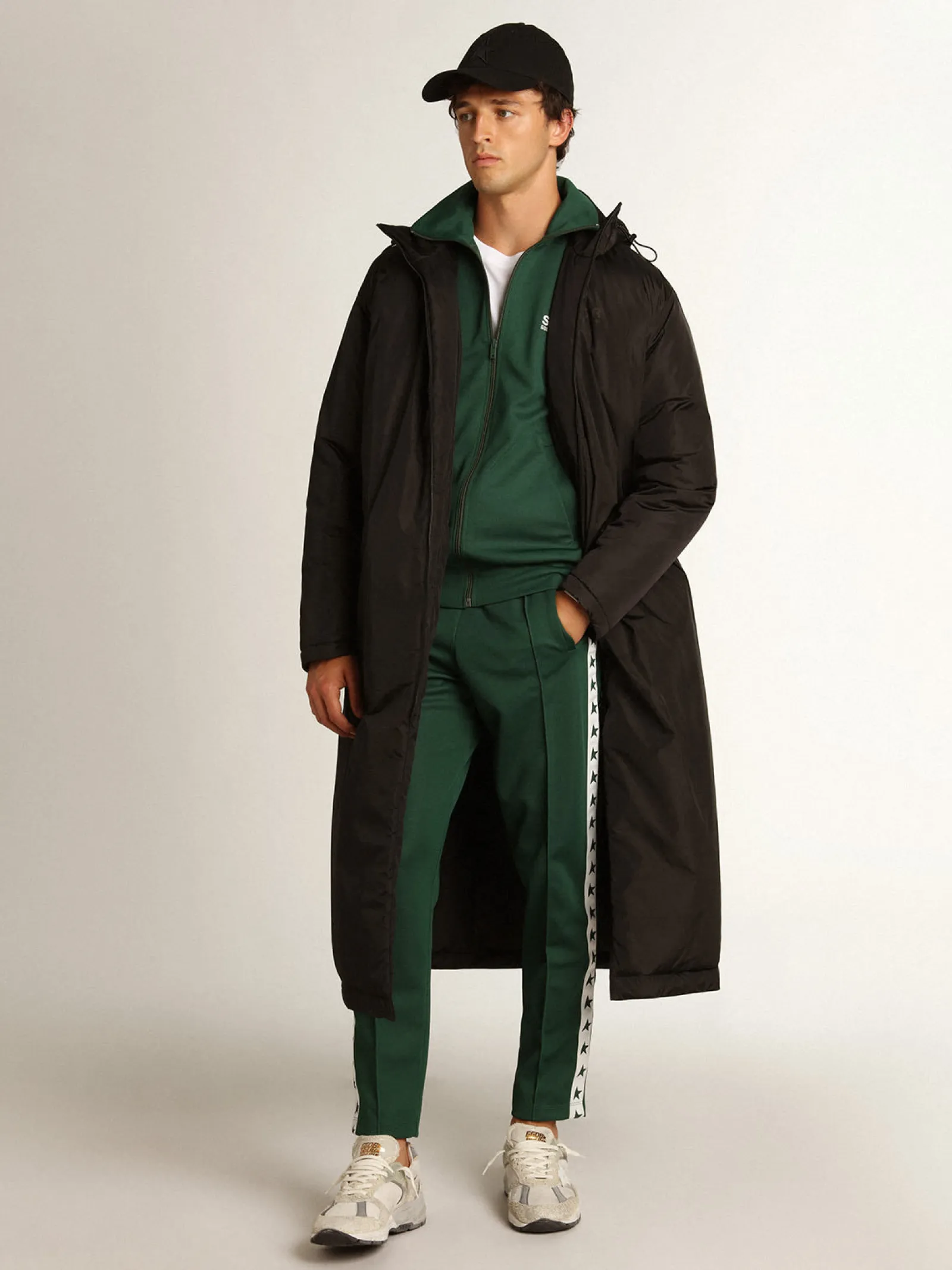 Best Golden Goose Moletom masculino verde brilhante com zíper Star Collection