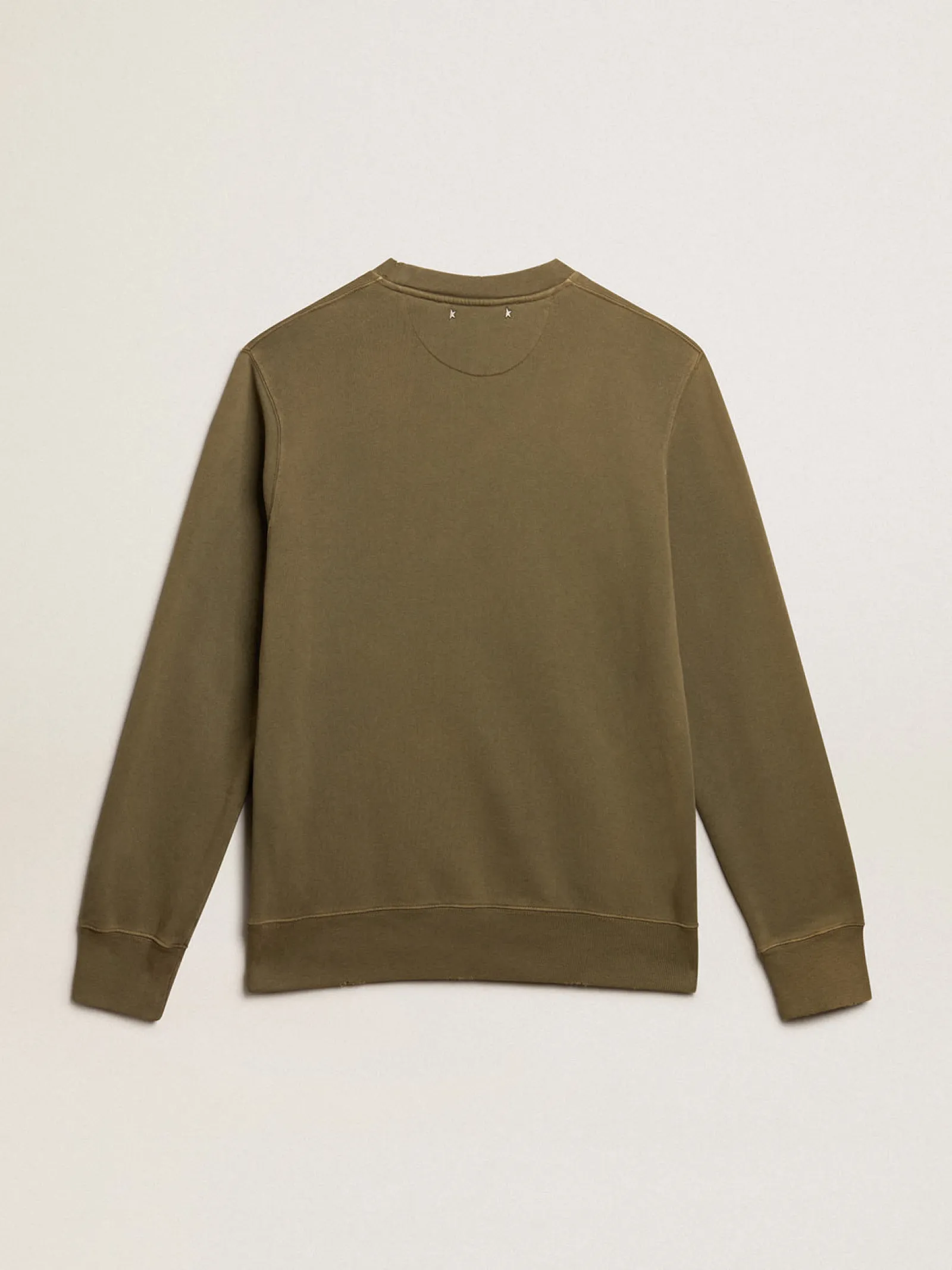 Online Golden Goose Moletom masculino verde-oliva com inscrição Golden Cor: verde-oliva