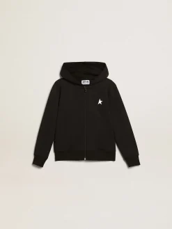 Online Golden Goose Moletom preto com capuz e estrela e logo brancos em contraste Cor: preto