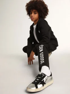 Online Golden Goose Moletom preto com capuz e estrela e logo brancos em contraste Cor: preto