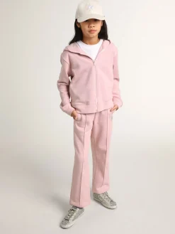 Best Sale Golden Goose Moletom rosa com capuz e estrelas de glitter prateado Cor: rosa