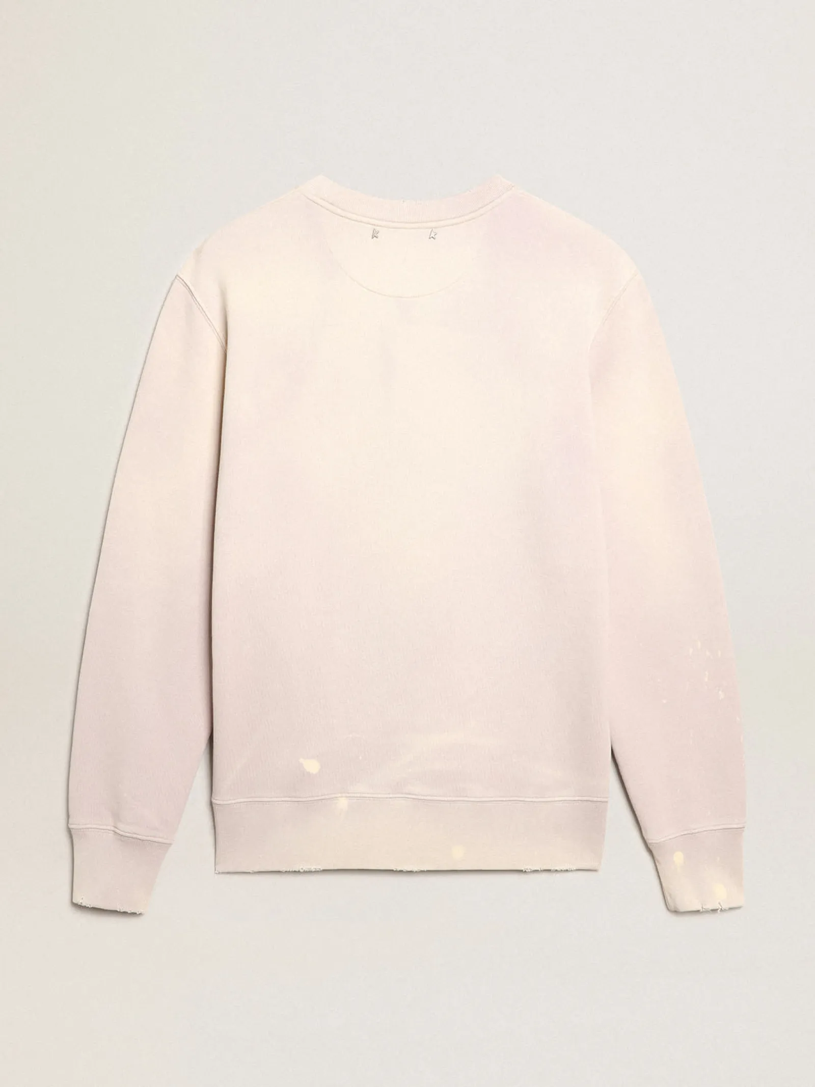Outlet Golden Goose Moletom rosa pálido com tratamento desgastado Cor: rosa pálido