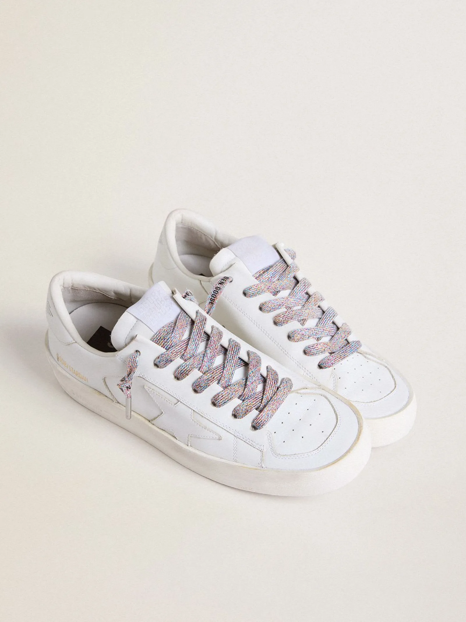 Discount Golden Goose Lurex laces with contrasting black logo multicolor