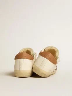 Cheap Golden Goose Old School de napa com estrela de couro rosa e forro de shearling bege Cabedal de napa branca