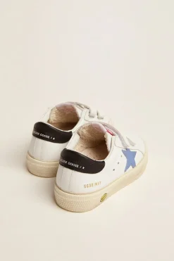 Cheap Golden Goose Old School Junior com estrela azul e talão azul-escuro Cor: branco