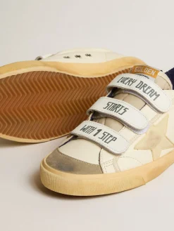 Best Golden Goose Old School Masculino LAB de napa com estrela de borracha e inserções de suede Cabedal de napa branca