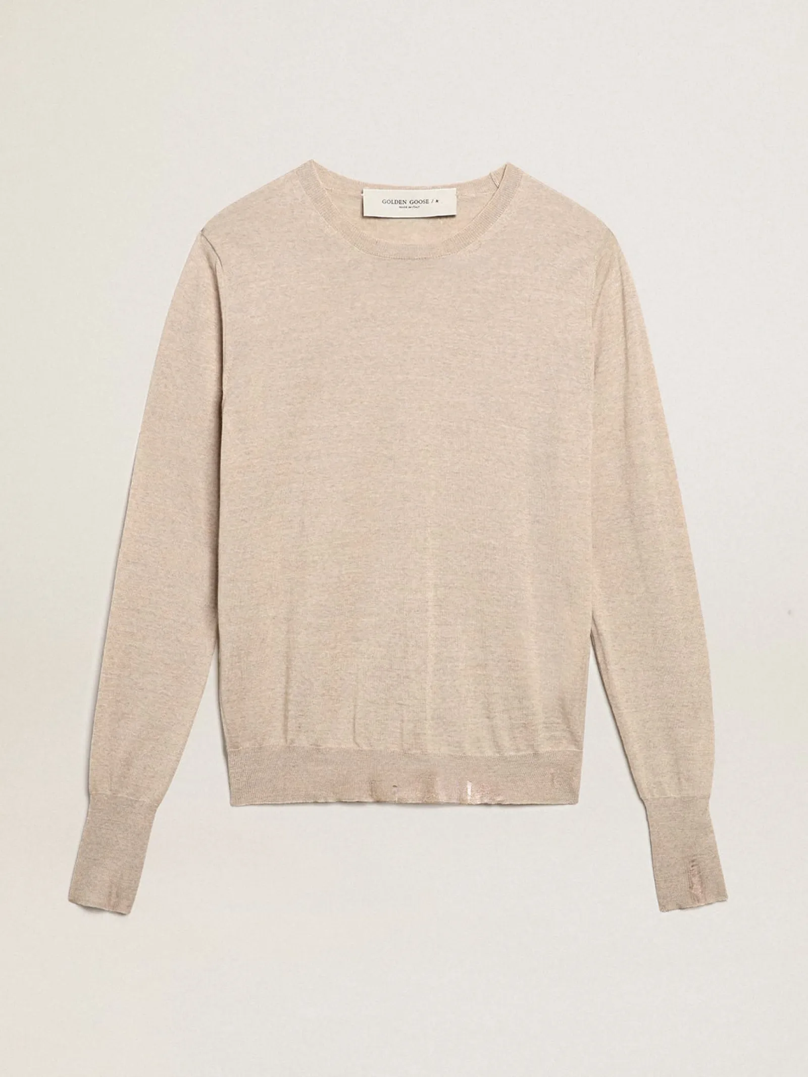 Cheap Golden Goose Pulôver feminino de lã merino marrom-claro Cor: marrom claro