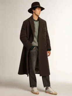 Best Sale Golden Goose Pulôver masculino de gola redonda de lã bicolor branca e verde Cor: branco e verde