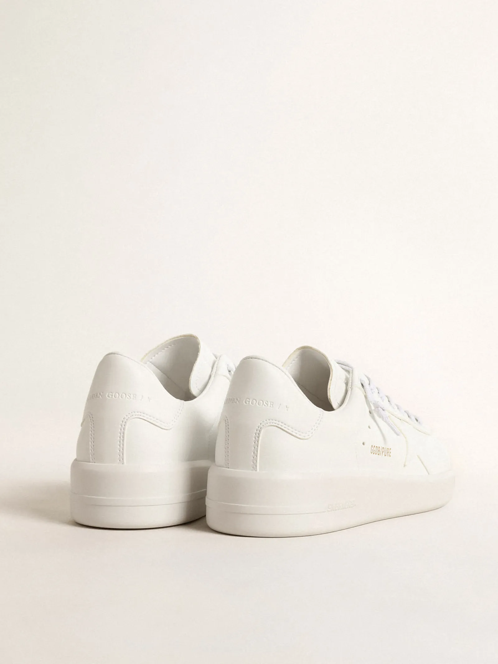 Outlet Golden Goose Purestar Masculino com base vegetal e estrela e talão brancos Tênis 100% vegano