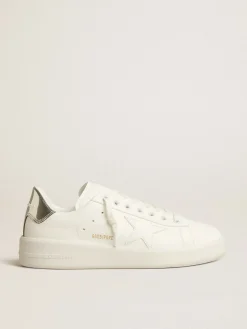 Shop Golden Goose Purestar Masculino de base vegetal com estrela branca e talão espelhado Cabedal de base vegetal branco óptico