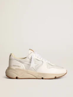 Flash Sale Golden Goose Running Sole masculino de tela e napa brancas Cabedal de tela branco óptico com inserções de napa tom sobre tom