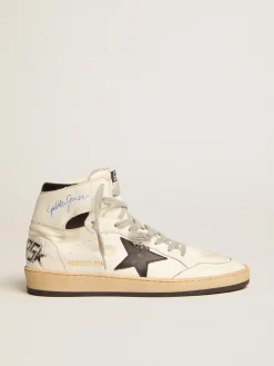 Sale Golden Goose Sky-Star feminino com assinatura no tornozelo e inserções pretas Cor: branco