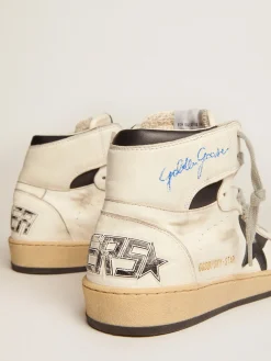 Sale Golden Goose Sky-Star masculino com assinatura no tornozelo e inserções pretas Cor: branco