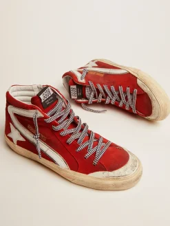 Shop Golden Goose Slide Penstar masculino de suede vermelho Cor: vermelho