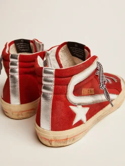 Shop Golden Goose Slide Penstar masculino de suede vermelho Cor: vermelho