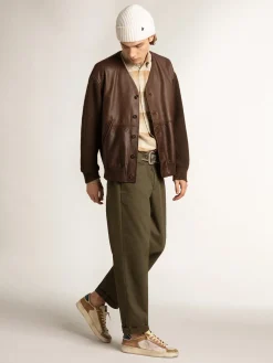 Flash Sale Golden Goose Stardan de náilon e tela bege com inserções de suede cor tabaco Cabedal de náilon desbotado e tela bege