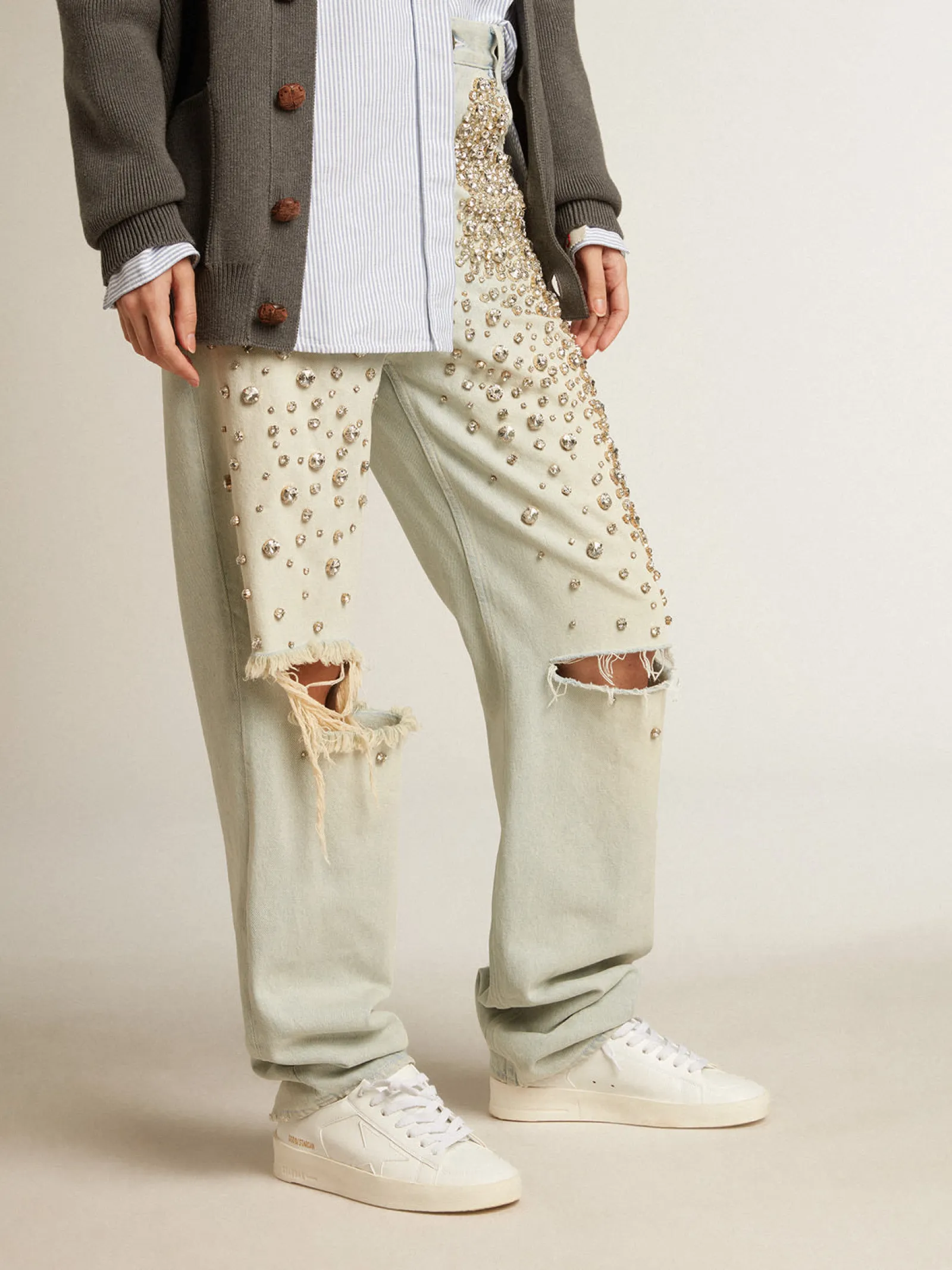 Store Golden Goose Stardan Feminino com base vegetal e estrela e talão brancos Tênis 100% vegano