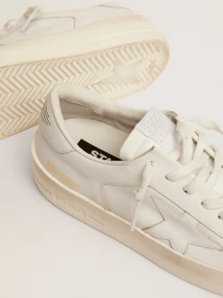 Best Sale Golden Goose Stardan feminino de couro branco Material principal: 100% couro bovino