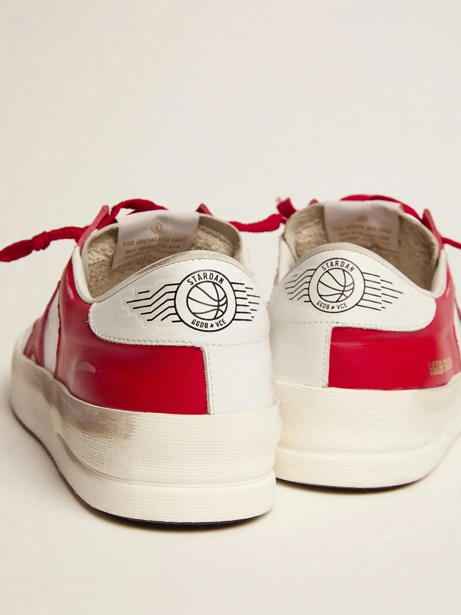 New Golden Goose Stardan masculino de couro branco e vermelho Cabedal de couro branco e vermelho