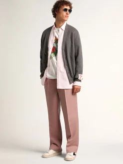 Outlet Golden Goose Stardan masculino de tela branca com estrela de suede preto Cabedal de tela branca