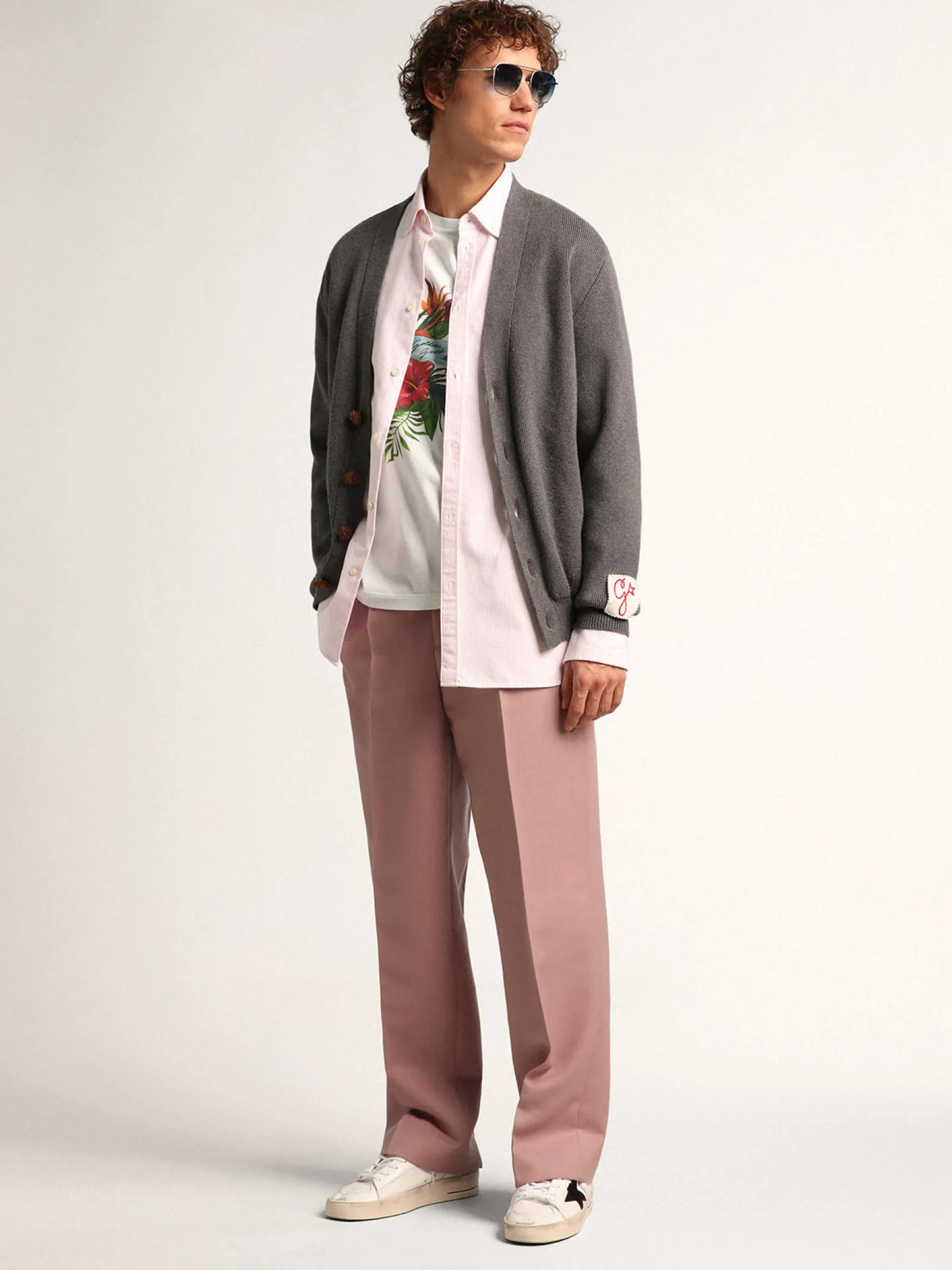 Outlet Golden Goose Stardan masculino de tela branca com estrela de suede preto Cabedal de tela branca