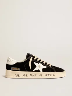 Shop Golden Goose Stardan Masculino de veludo preto Exclusivo HAUS of Dreamers