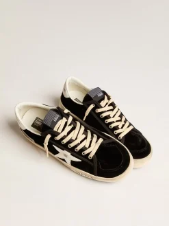 Shop Golden Goose Stardan Masculino de veludo preto Exclusivo HAUS of Dreamers
