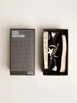 Shop Golden Goose Stardan Masculino de veludo preto Exclusivo HAUS of Dreamers