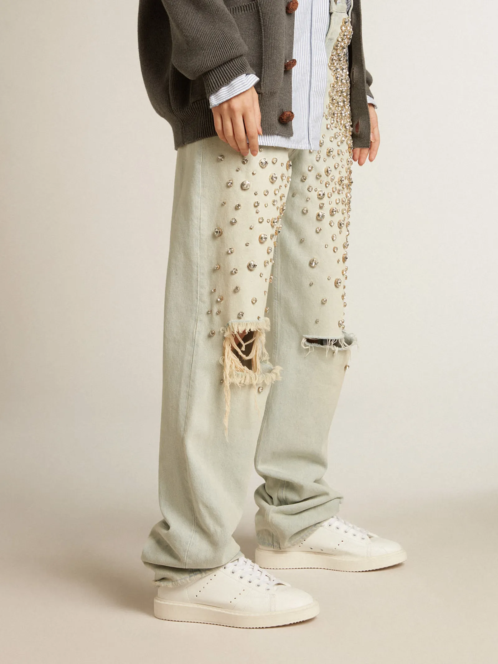 Cheap Golden Goose Starter Feminino com base vegetal e estrela e talão brancos Tênis 100% vegano