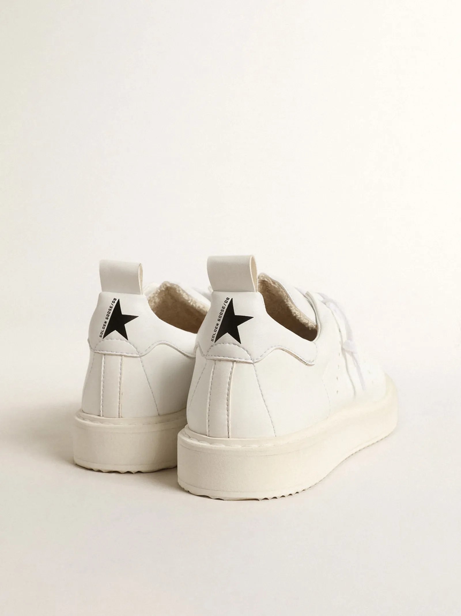 Cheap Golden Goose Starter Feminino com base vegetal e estrela e talão brancos Tênis 100% vegano