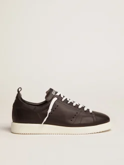 Online Golden Goose Starter masculino de couro com estrela estampada no talão Cabedal de couro de bezerro natural