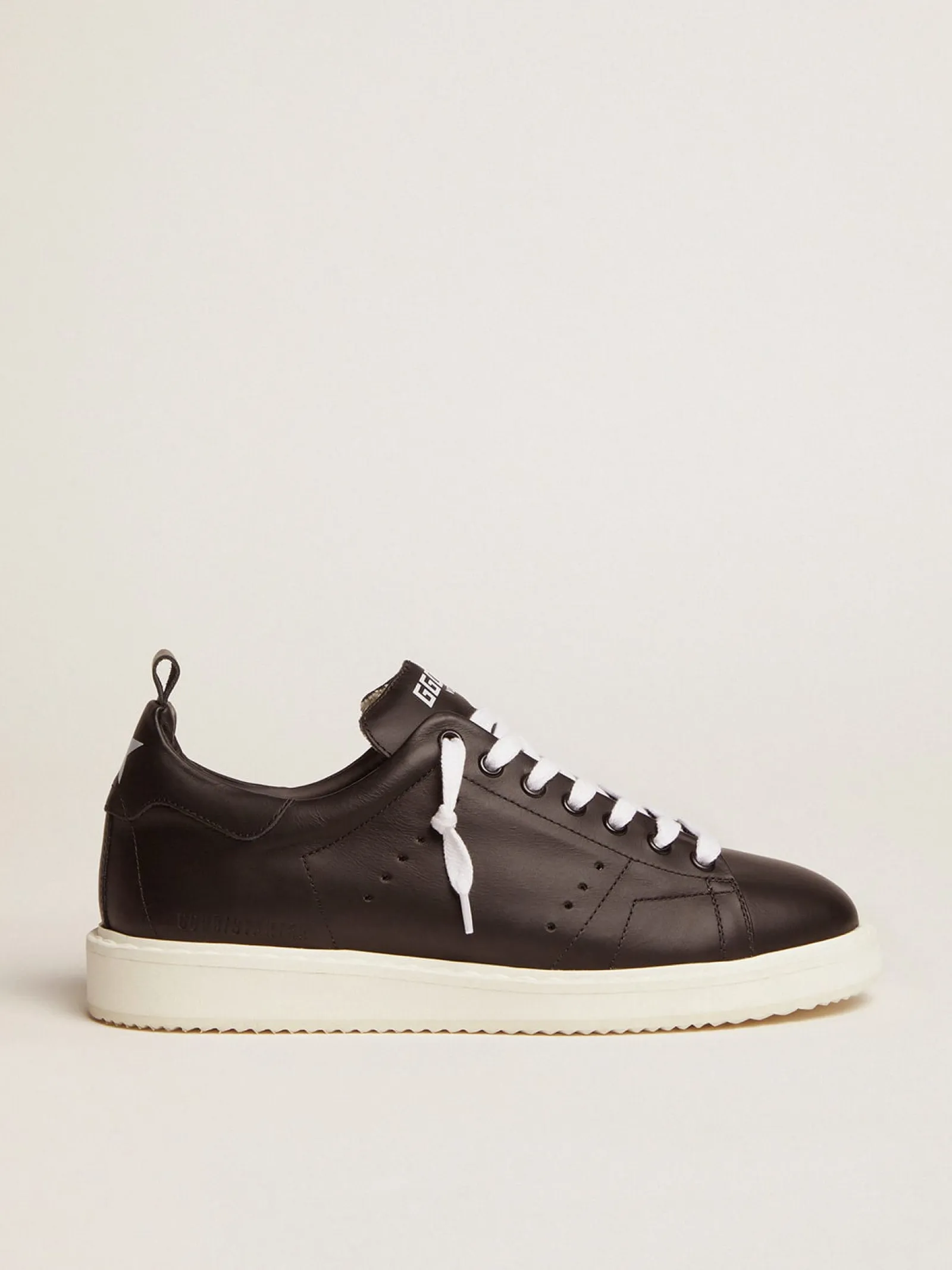 Shop Golden Goose Starter sneakers in total black leather Main material: 100% cowhide leather