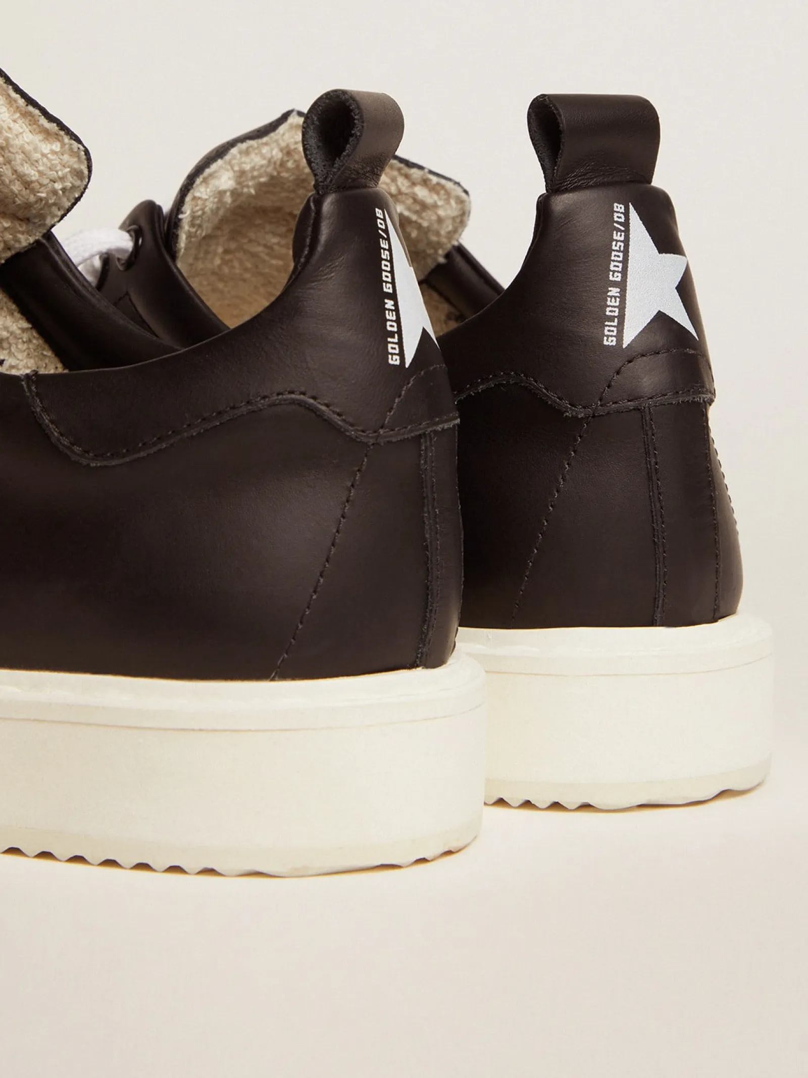 Shop Golden Goose Starter sneakers in total black leather Main material: 100% cowhide leather