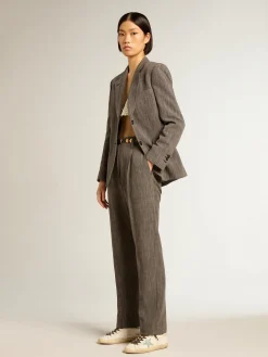 Clearance Golden Goose Super-Star com estrela de glitter cinza e talão de couro nude Cor: branco