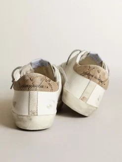 Flash Sale Golden Goose Super-Star com estrela de suede tabaco e talão bege Cor: branco