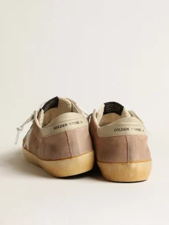 Fashion Golden Goose Super-Star de suede marrom e verde com estrela de napa branca Cabedal de suede marrom claro
