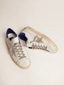 Fashion Golden Goose Super-Star feminino com estrela de suede e talão azul Cabedal: 100% couro bovino