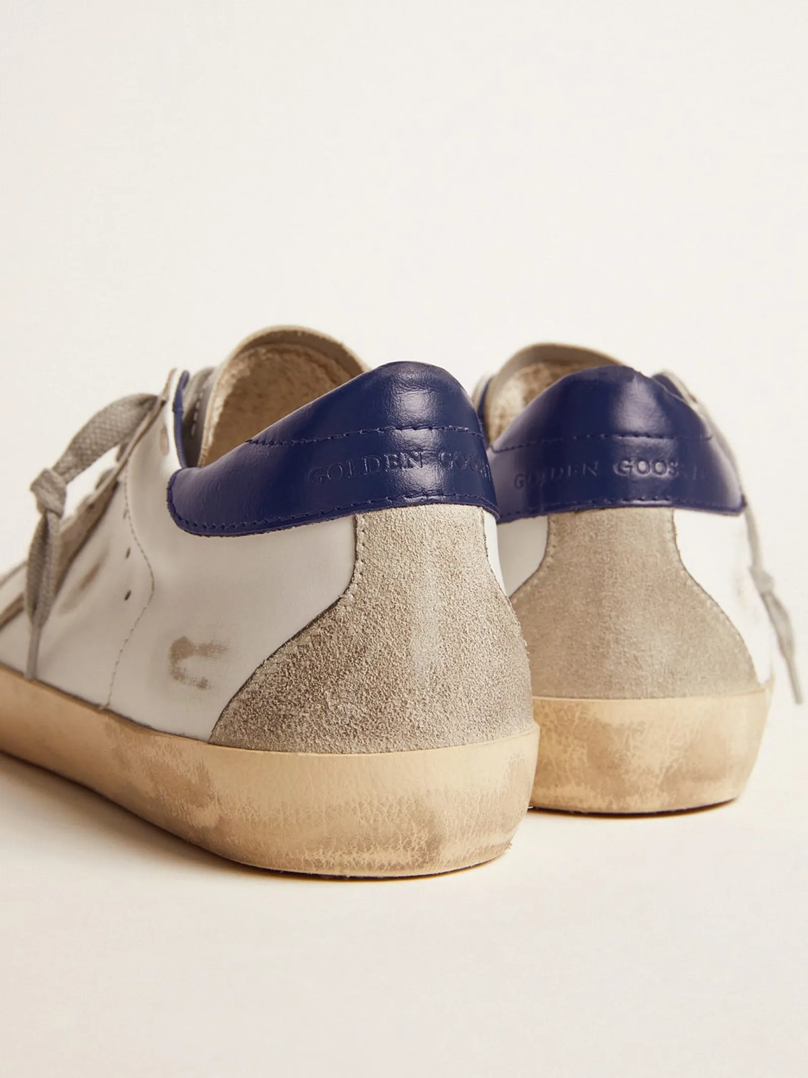Fashion Golden Goose Super-Star feminino com estrela de suede e talão azul Cabedal: 100% couro bovino