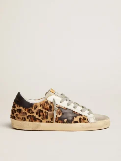 Shop Golden Goose Super-Star feminino de couro com estampa de leopardo Material principal: 100% couro bovino