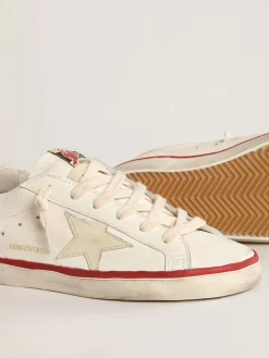 Store Golden Goose Super-Star Feminino LTD CNY de napa com estrela cor de marfim Cabedal de napa branca