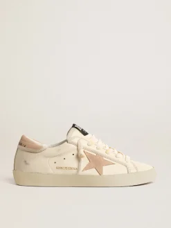 Clearance Golden Goose Super-Star Feminino LTD de napa com estrela e talão de suede Cabedal de napa branca