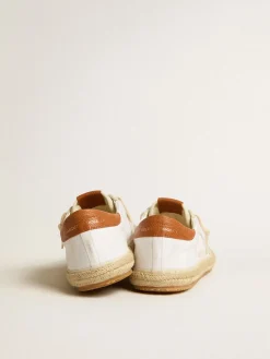 Discount Golden Goose Super-Star Feminino LTD de lona com estrela de couro branco e biqueira de ráfia Cabedal de lona branca