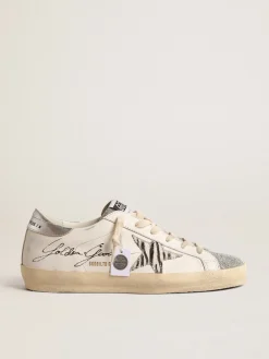 Clearance Golden Goose Super-Star LTD com lingueta de cristais Swarovski prateados Cor: branco